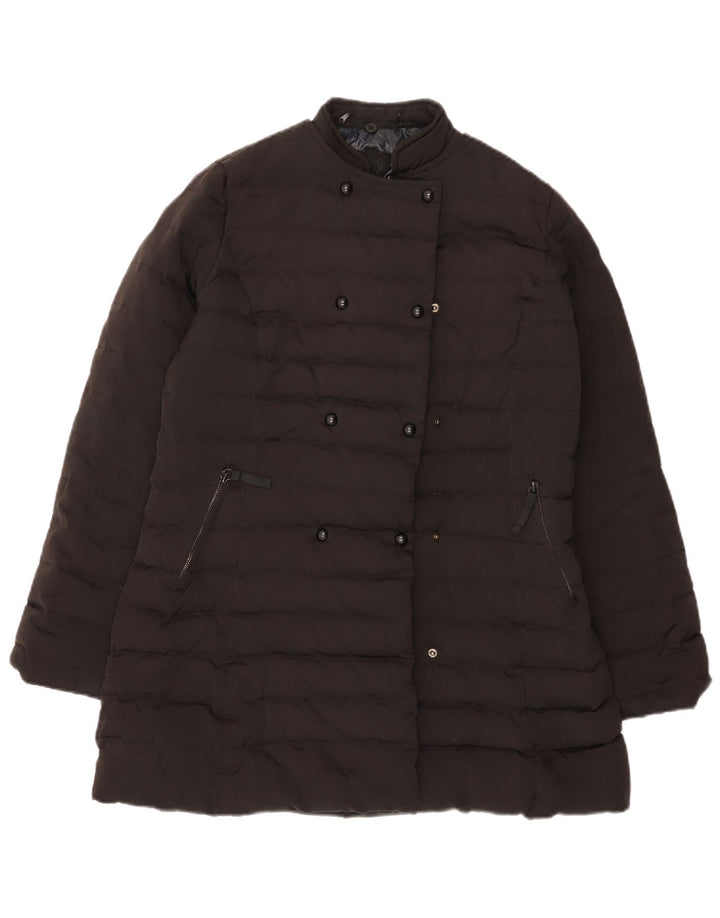 Damski płaszcz ocieplany Massimo Dutti UK 16, duży, czarny poliester
