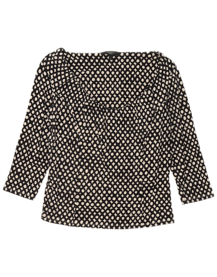 Damski top weekendowy Max Mara z rękawem 3/4, UK 14, duży, czarny, geometryczny, wiskoza