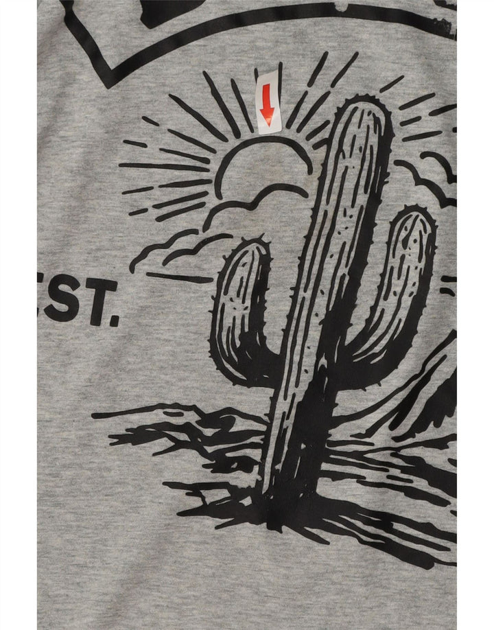 Męska koszulka z grafiką DIESEL, góra XL, szara bawełna