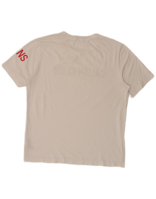 Męska koszulka z grafiką Calvin Klein Jeans Top XL, biała bawełna