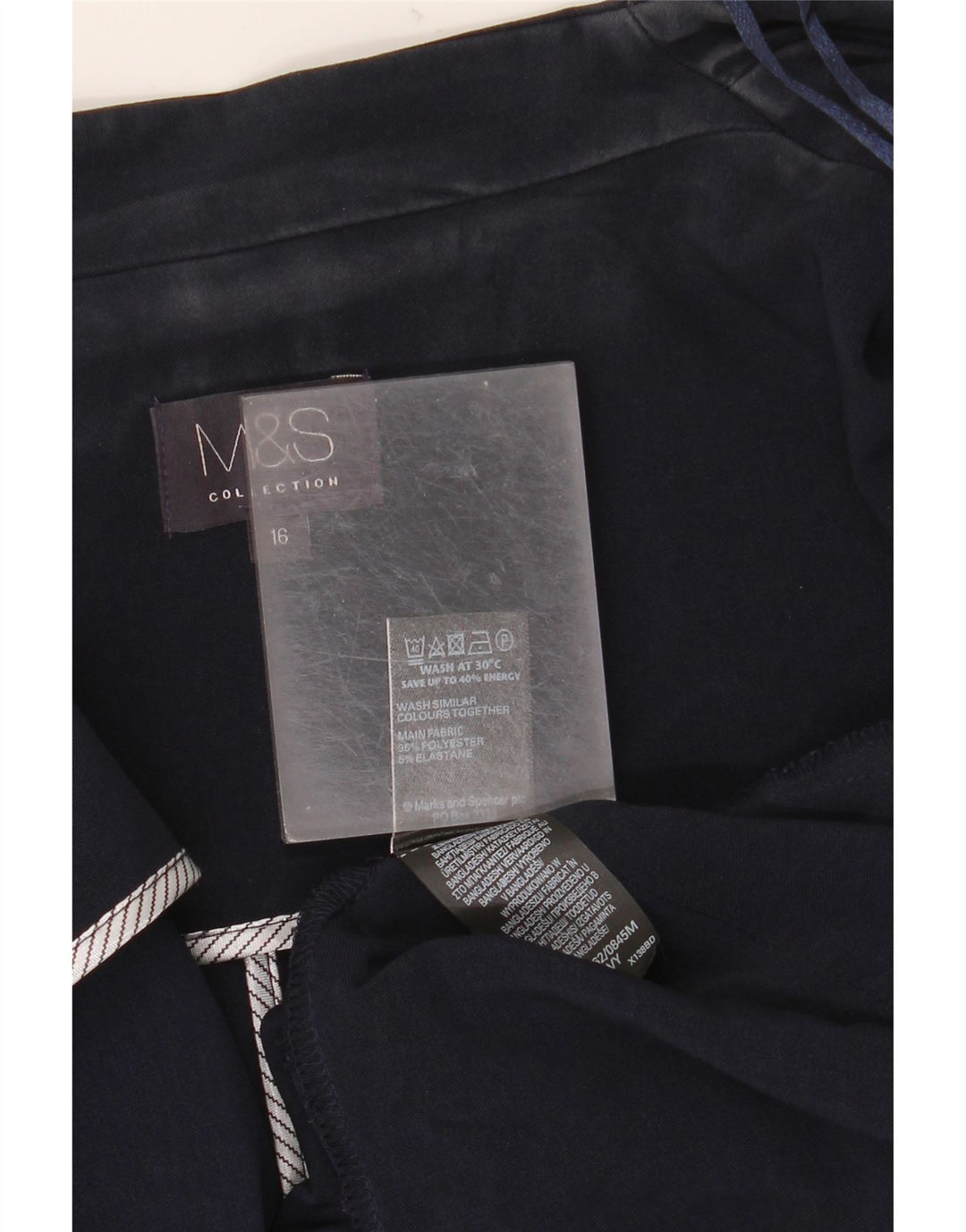 Marks & Spencer Damska otwarta marynarka UK 16, duża, granatowa, poliester