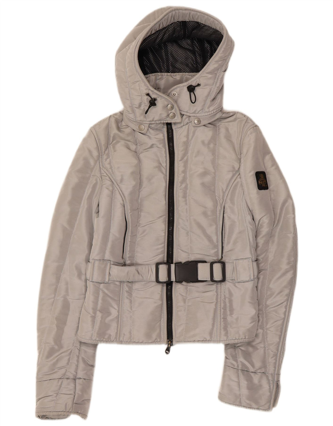 REFRIGIWEAR Damska kurtka bomberka z kapturem Cruz UK 14, duża, srebrna, poliester