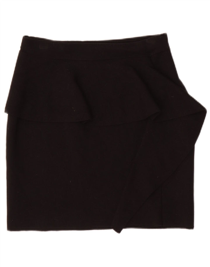 Spódnica mini Peplum damska Zara, średnia W28, czarna wiskoza