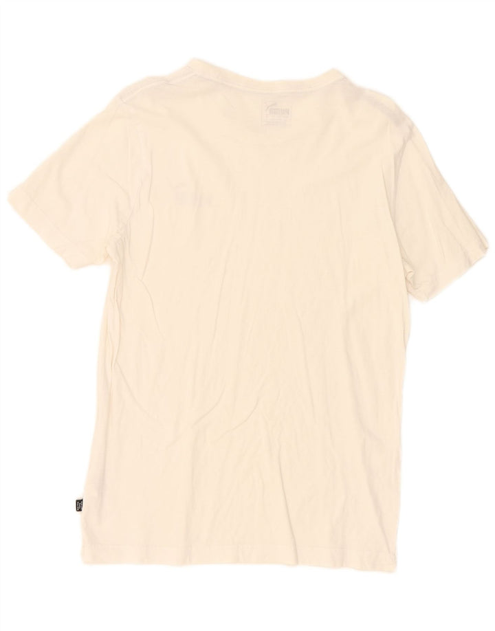 T-shirt męski Puma, mały, biały, bawełniany
