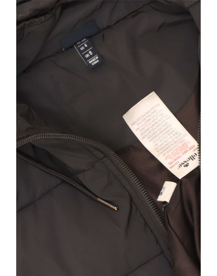 Damska kurtka z kapturem, oversize, wyściełana Ellesse UK 8, mały, czarny nylon