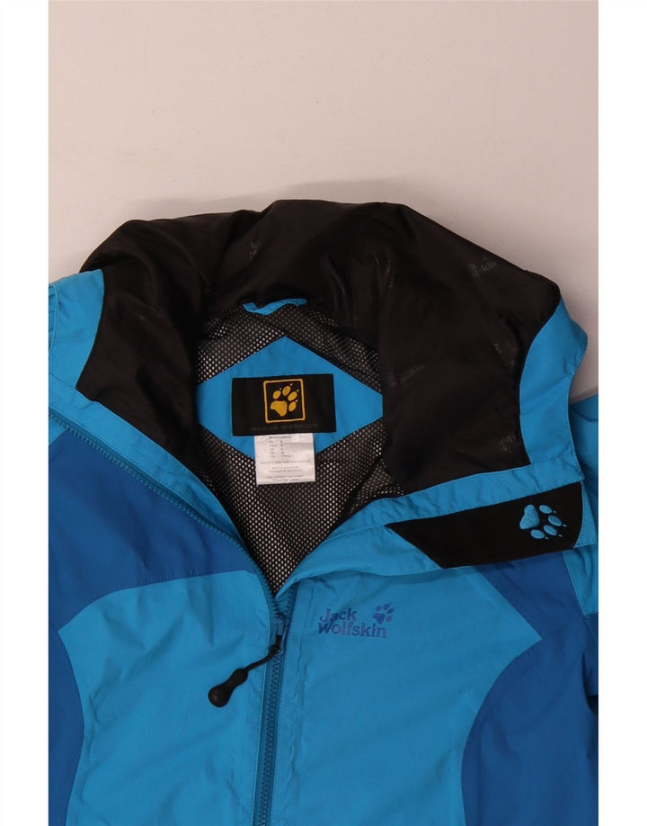 Męska kurtka przeciwdeszczowa z kapturem Jack Wolfskin UK 34 Small Blue Colorblock