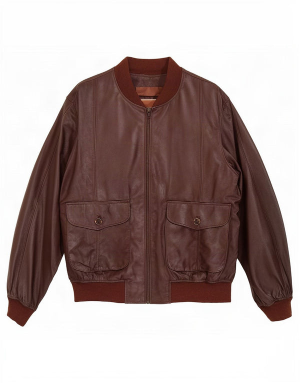 Vintage męska skórzana kurtka IT 52 XL brązowa