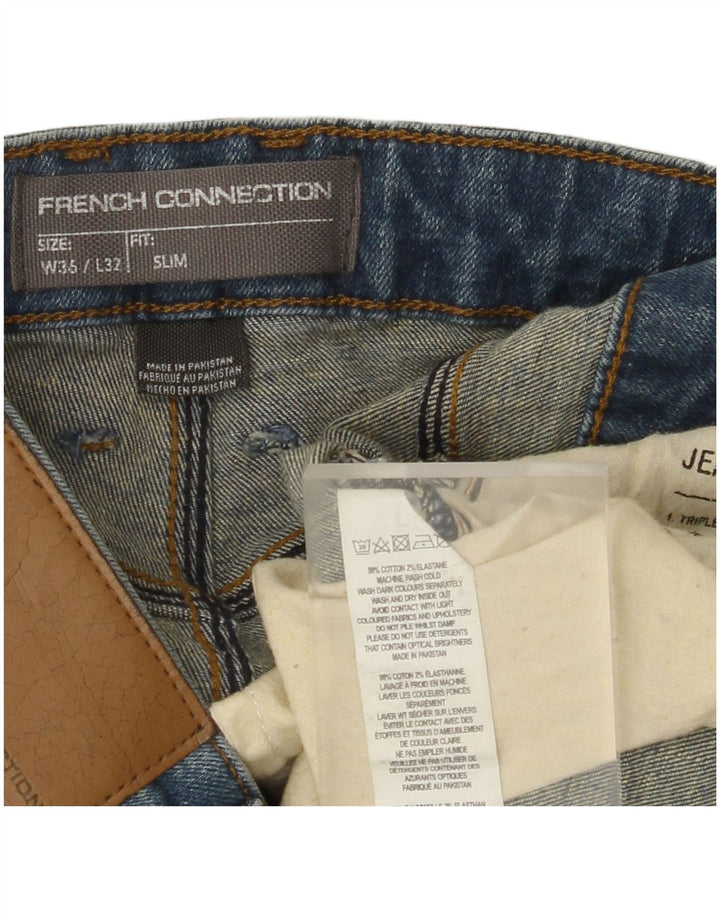 Męskie jeansy slim fit FRENCH CONNECTION W36 L29 Niebieskie bawełniane
