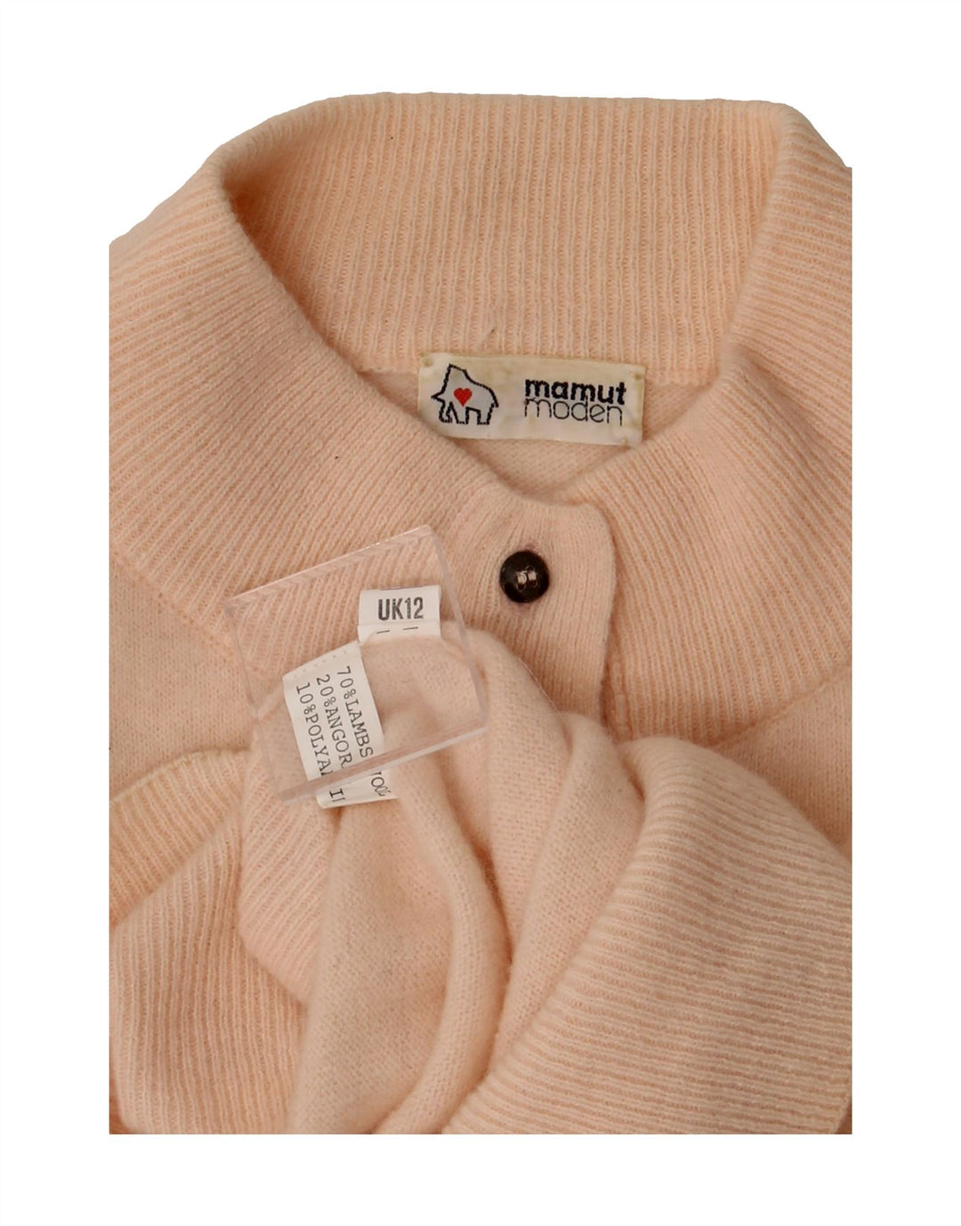 MAMUT MODEN Womens Turtle Neck Jumper Sweater UK 12 Medium Pink Lambswool Vintage Mamut Moden and Second-Hand Mamut Moden from Messina Hembry 