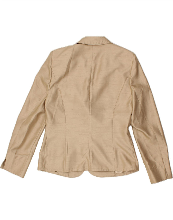 BASLER Womens 2 Button Blazer Jacket UK 12 Medium  Beige Polyester Vintage Basler and Second-Hand Basler from Messina Hembry 