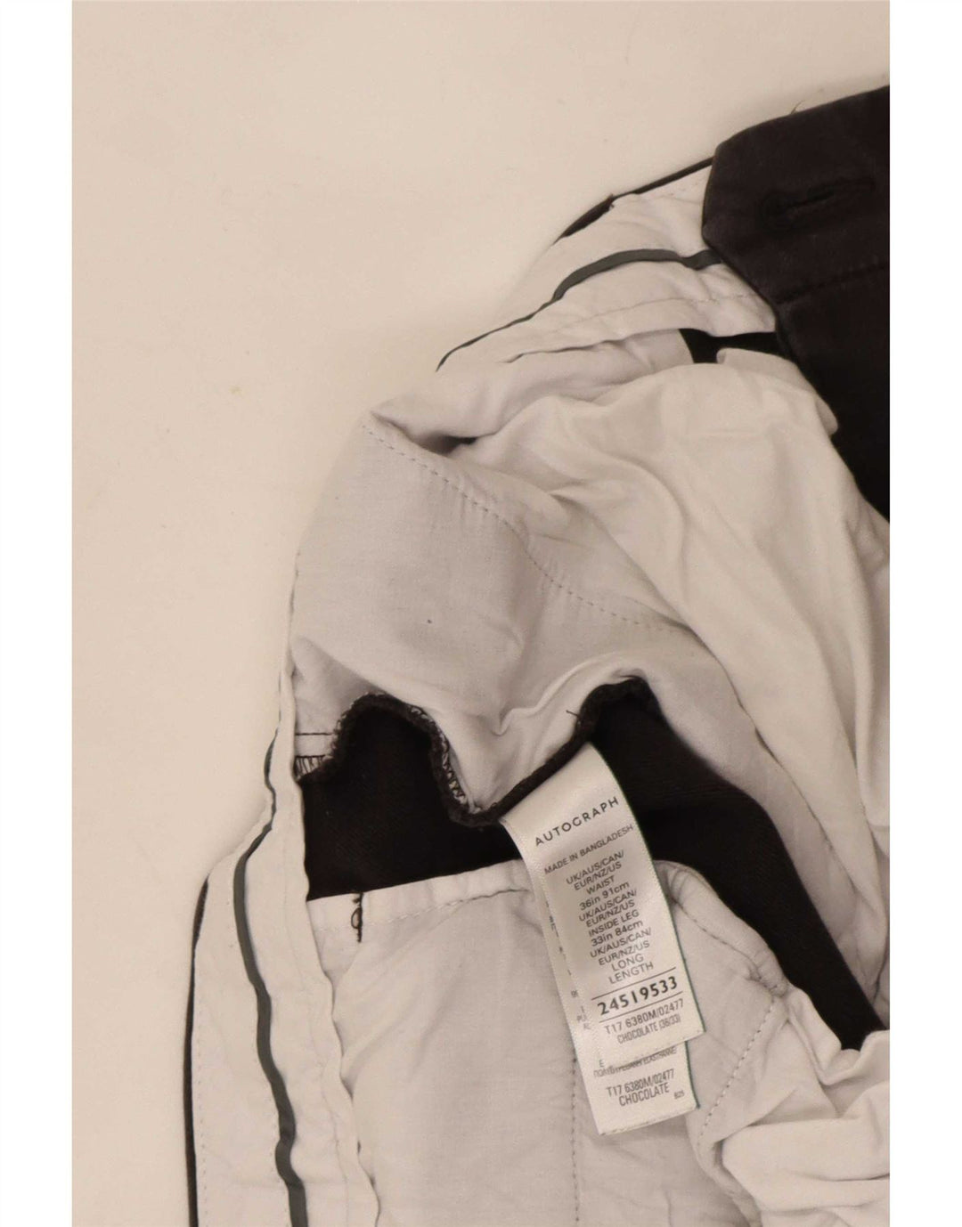 Marks & Spencer Męskie spodnie typu slim chino W36 L33 Brązowa bawełna