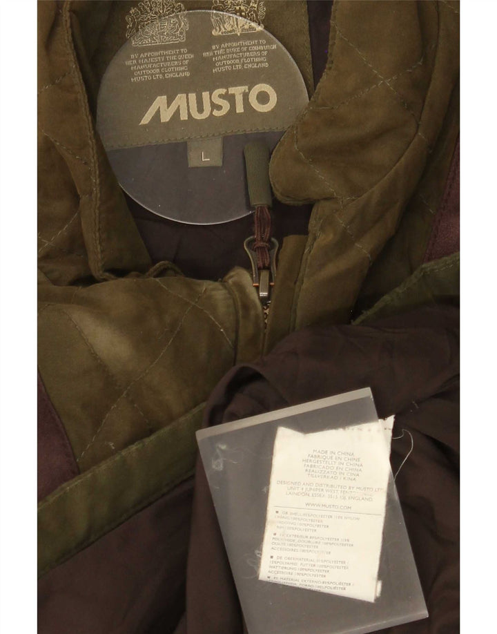 Męska pikowana kurtka Musto UK 40, duża, poliestrowa w kolorze khaki