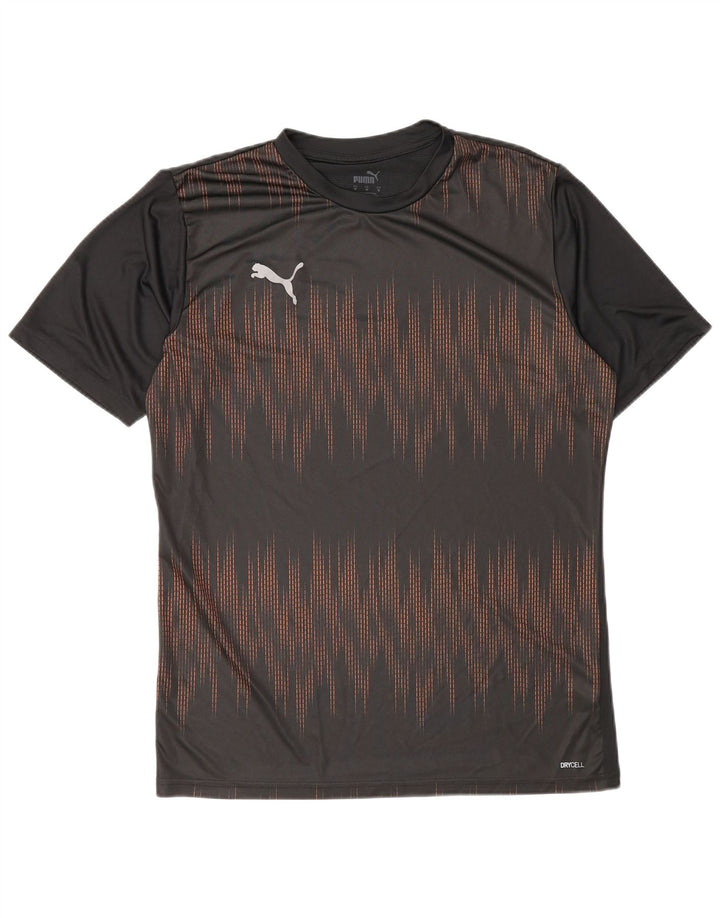 T-shirt męski Puma Top średni czarny geometryczny poliester