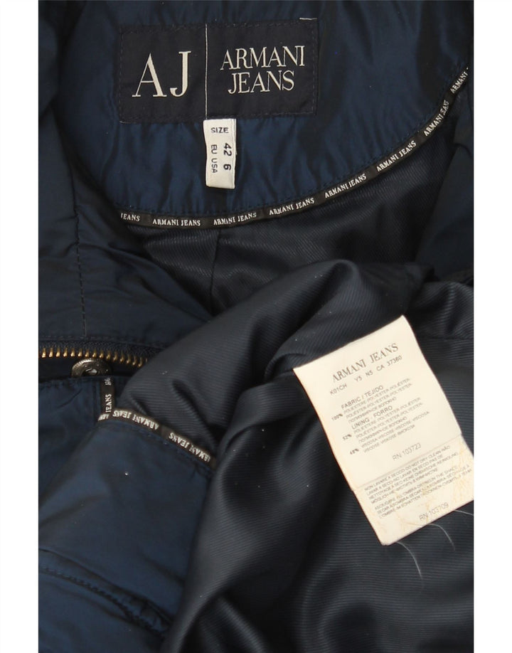 Damski płaszcz ocieplany Armani Jeans EU 42, duży granatowy poliester