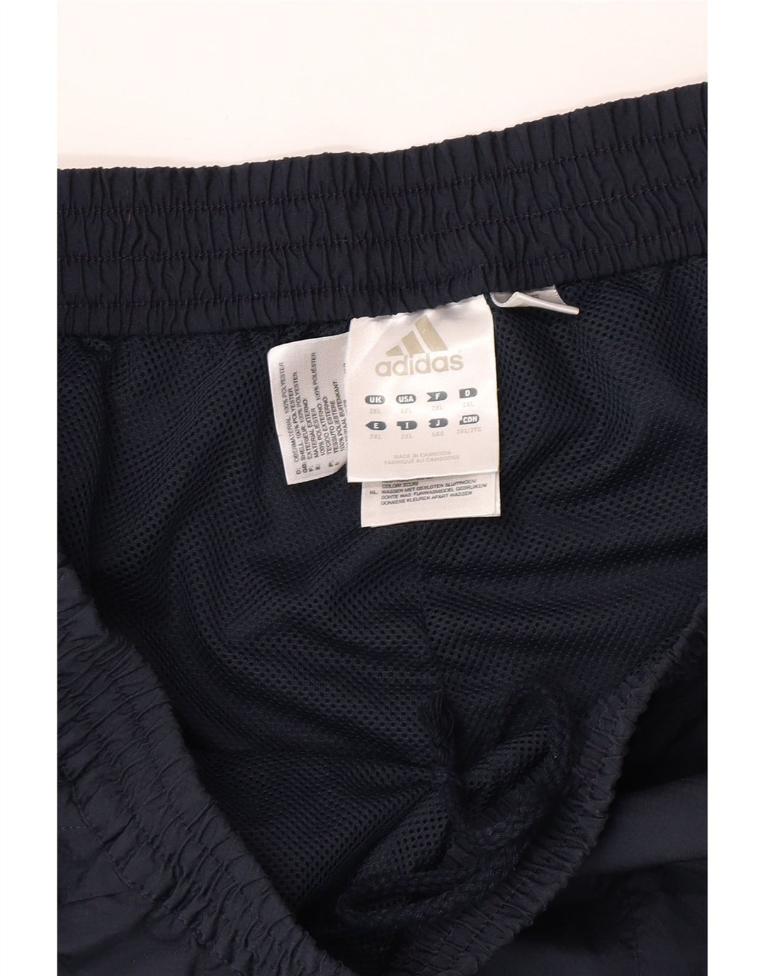 Męskie spodnie dresowe Adidas 2XL granatowe, poliestrowe