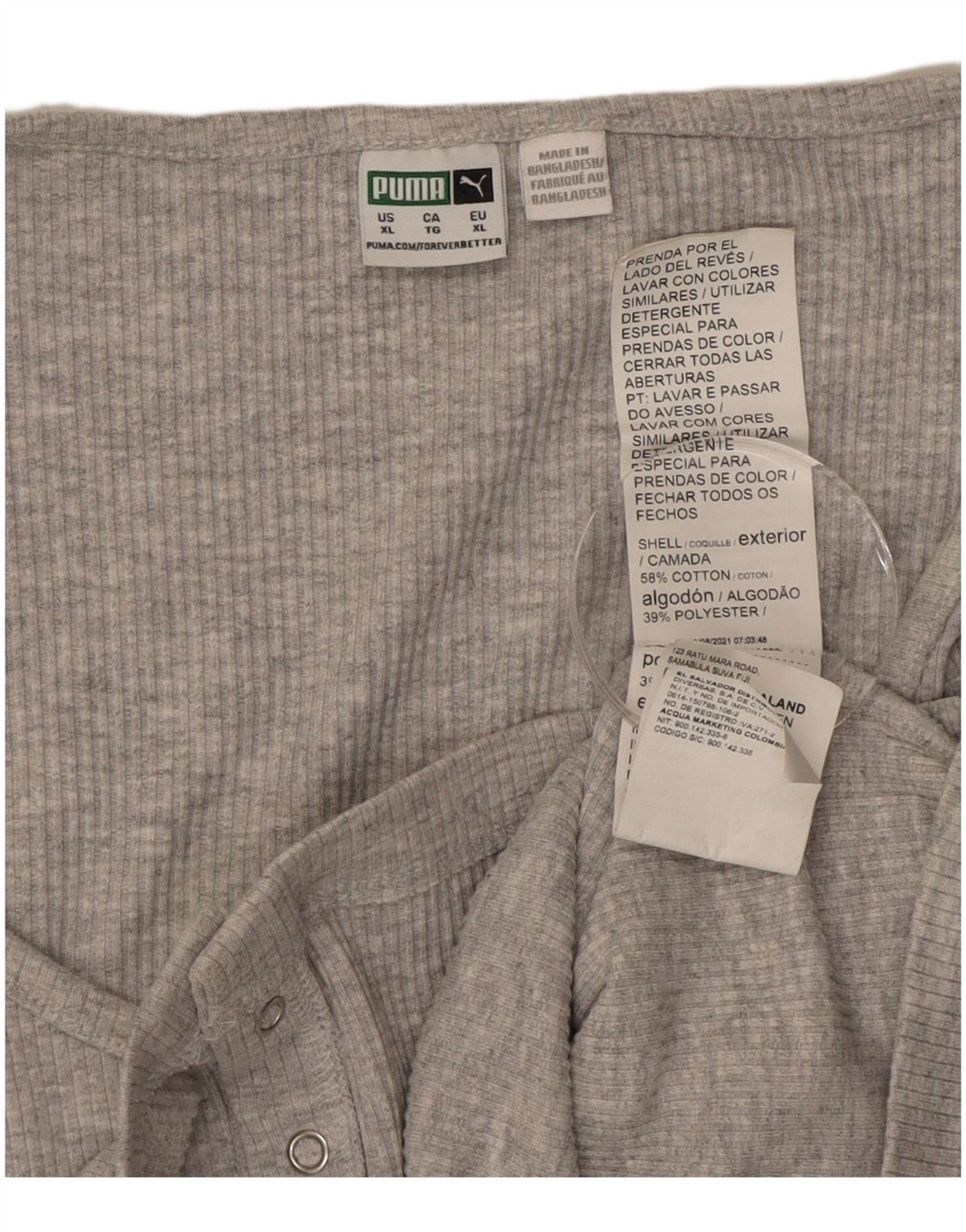 Damski krótki top Puma z długim rękawem UK 18 XL, szary