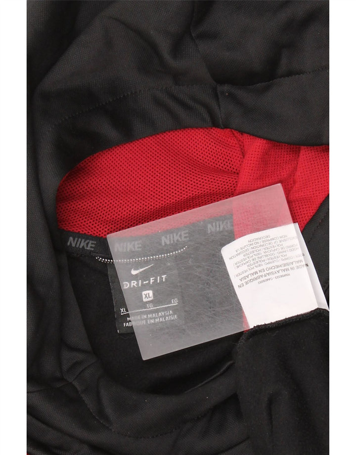 Chłopięcy sweter z kapturem NIKE Dri Fit z grafiką, 13-14 lat XL, czarny poliester