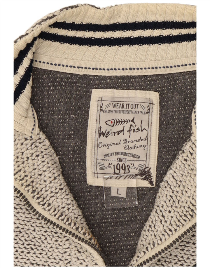 Męska bluza z zamkiem błyskawicznym Weird Fish, duża, szara