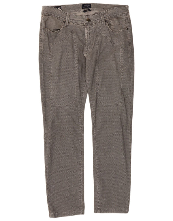 Męskie spodnie typu slim casual Jeckerson W34 L29 Szara bawełna