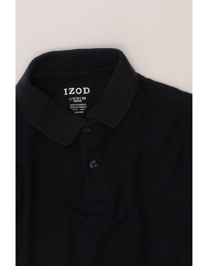 IZOD Boys Regular Polo Shirt 14-15 Years Large  Navy Blue Cotton Vintage Izod and Second-Hand Izod from Messina Hembry 