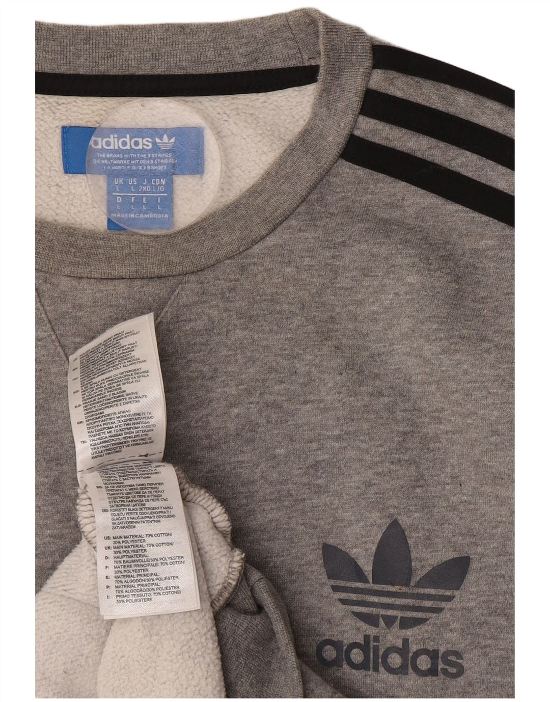 Bluza męska Adidas, duża, szara, nakrapiana bawełna
