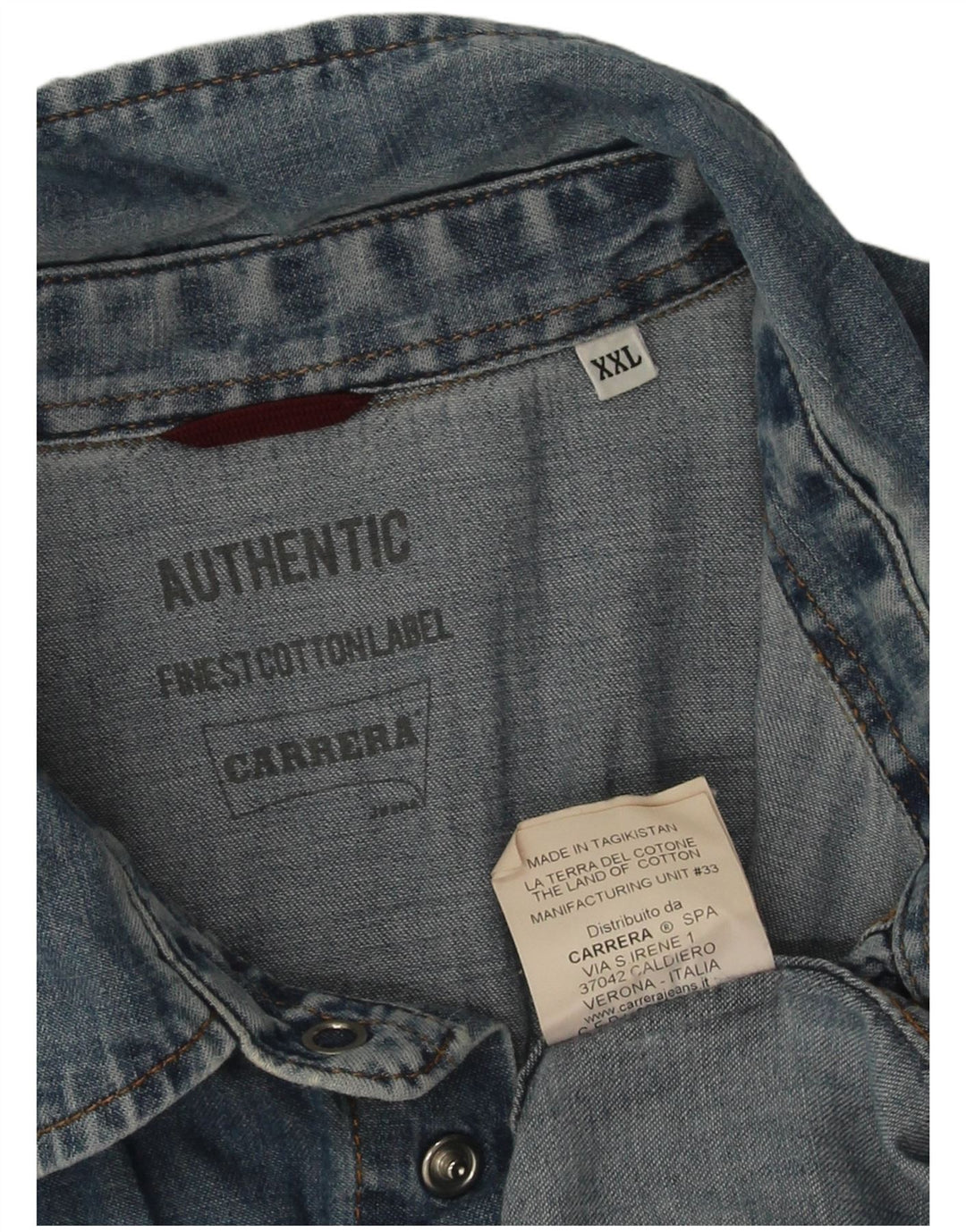 Męska koszula dżinsowa Carrera 2XL, niebieska, bawełniana