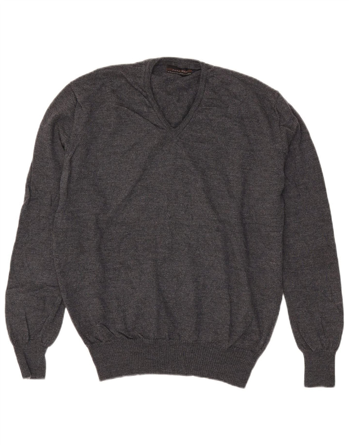 Męski sweter Zara z dekoltem w kształcie litery V, XL, szary
