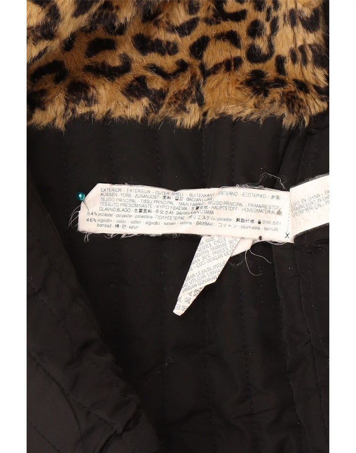 Damska kurtka parka z kapturem Zara UK 14, średni khaki, poliester