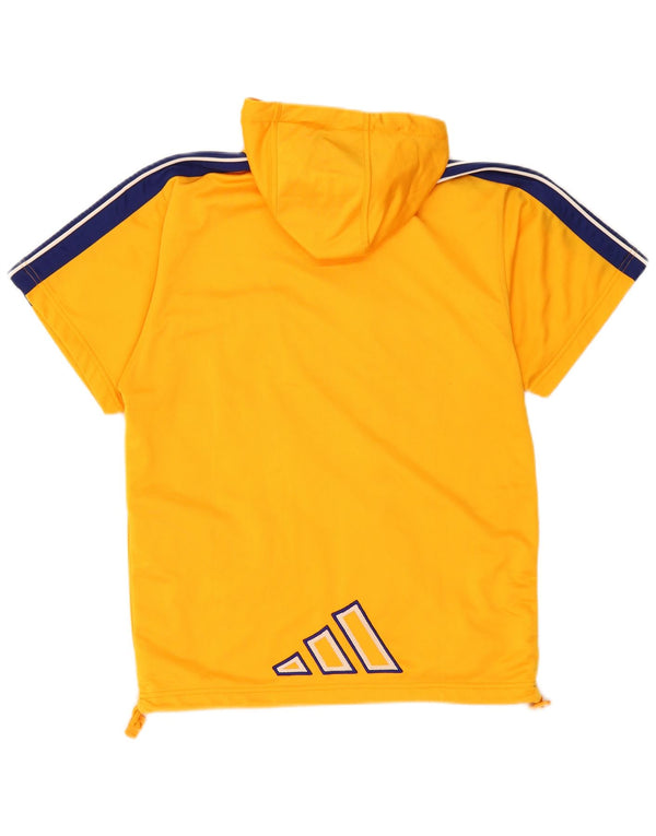 Adidas Męska bluza dresowa z kapturem i małą pomarańczową blokiem kolorów