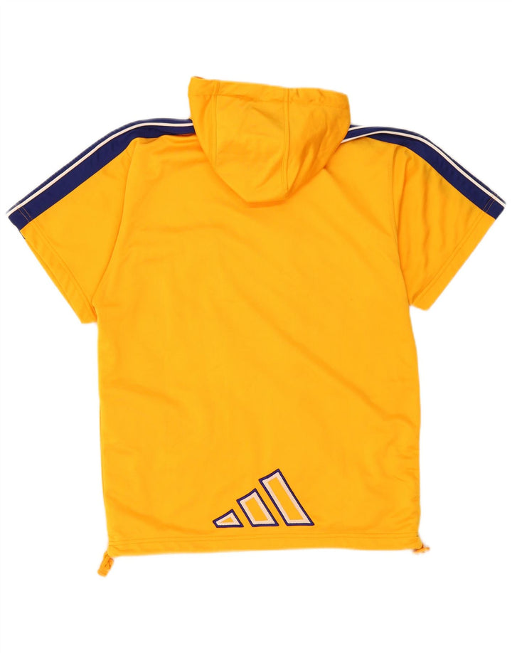 Adidas Męska bluza dresowa z kapturem i małą pomarańczową blokiem kolorów