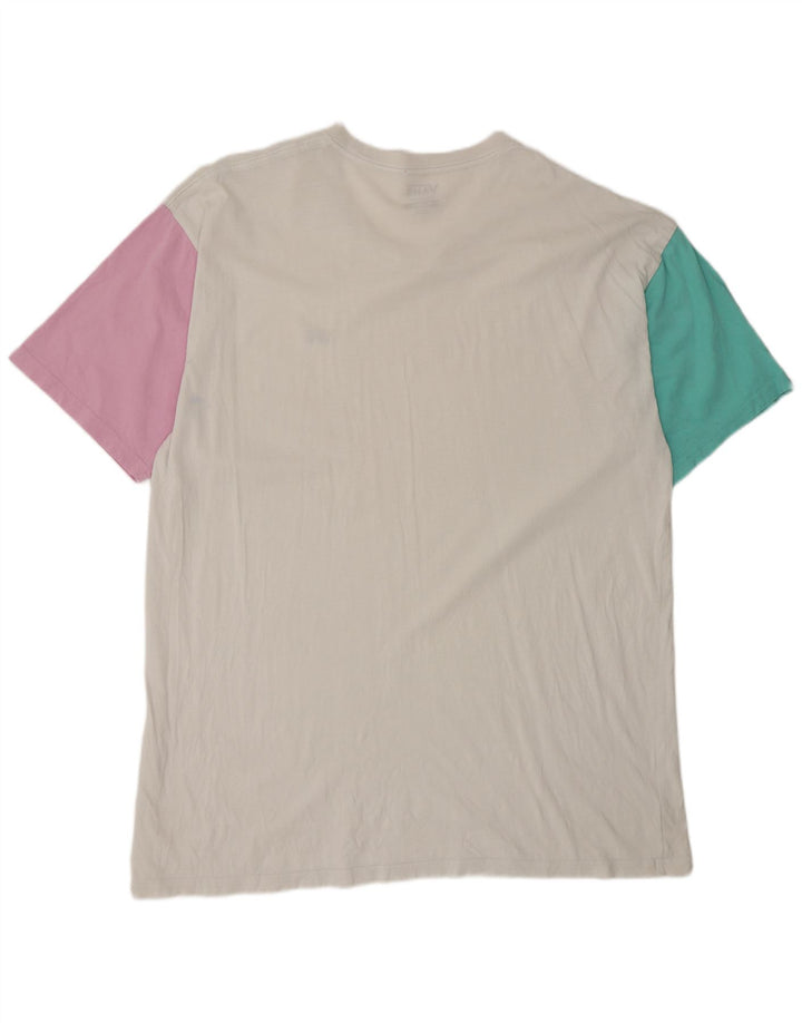 Męska koszulka t-shirt Vans Classic Fit, 2XL, biała, z blokami kolorów