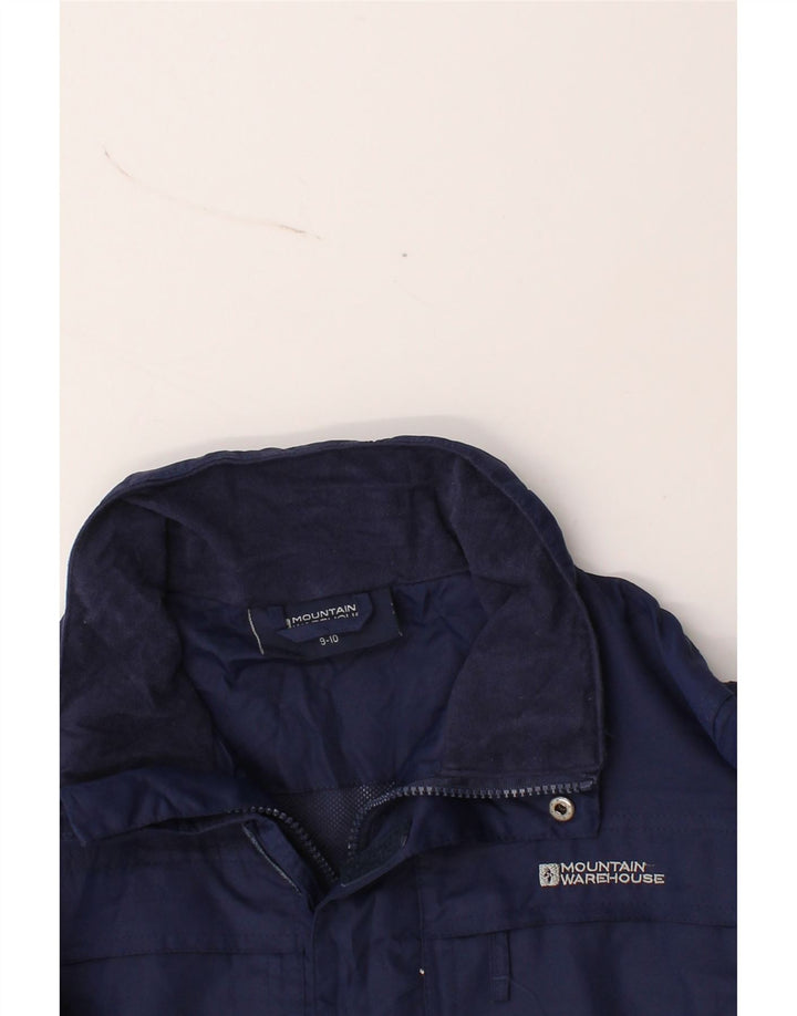 MOUNTAIN WAREHOUSE Boys Rain Jacket 9-10 Years Navy Blue Polyester Vintage Mountain Warehouse and Second-Hand Mountain Warehouse from Messina Hembry 