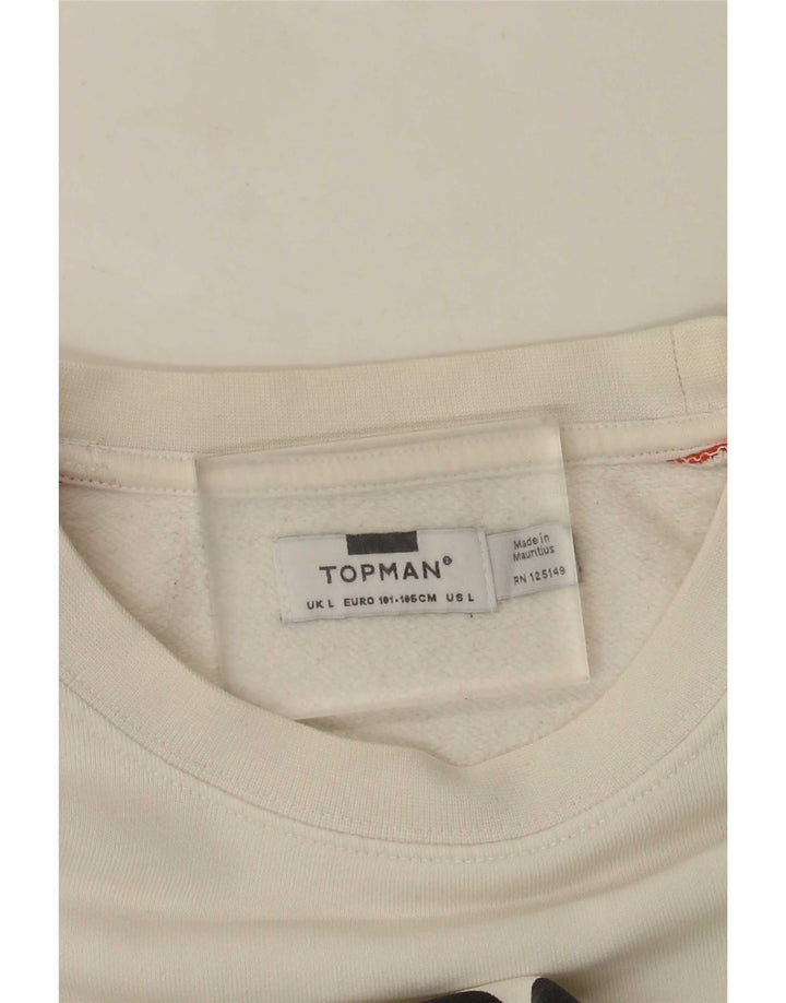 Męska bluza z grafiką Topman, duża, biała, z blokami kolorów