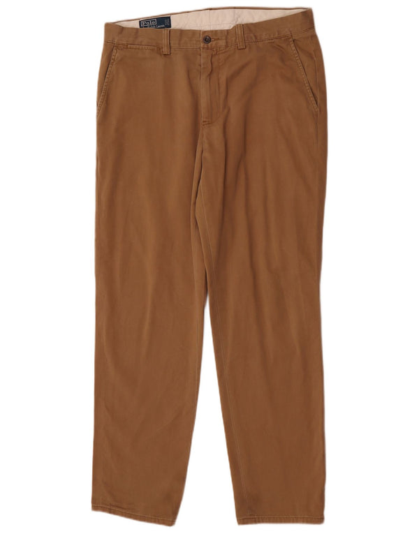 Męskie proste spodnie chino Polo Ralph Lauren W33 L32 Brązowa bawełna
