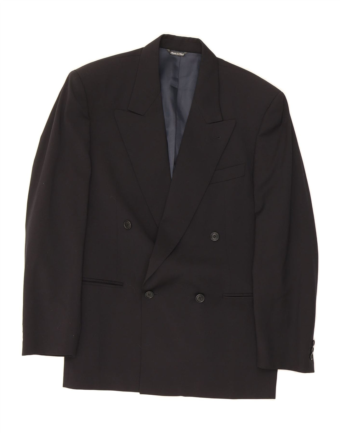 MICHELE D'AMBRA Mens Blazer Jacket IT 46 Small Black Classic Vintage Michele D'Ambra and Second-Hand Michele D'Ambra from Messina Hembry 