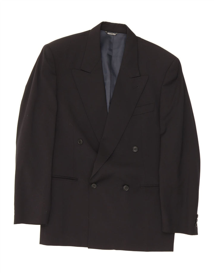 MICHELE D'AMBRA Mens Blazer Jacket IT 46 Small Black Classic Vintage Michele D'Ambra and Second-Hand Michele D'Ambra from Messina Hembry 