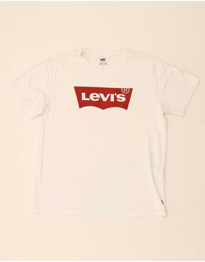 LEVI'S Mens Graphic T-Shirt Top Medium White Cotton