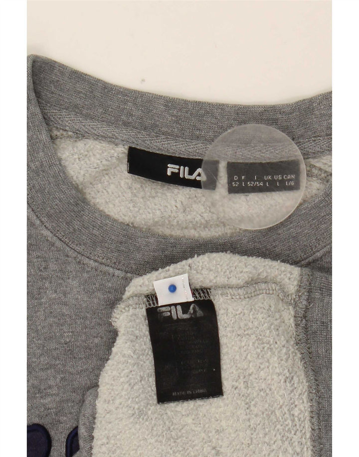 Męska bluza z grafiką Fila, duża, szara, bawełniana
