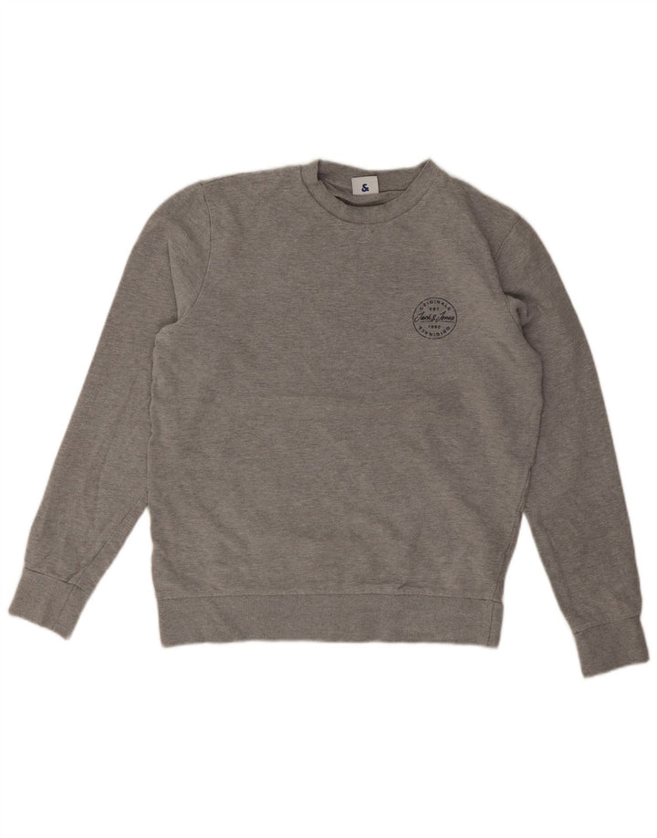 Męski sweter Jack & Jones, średnioszary, bawełniany