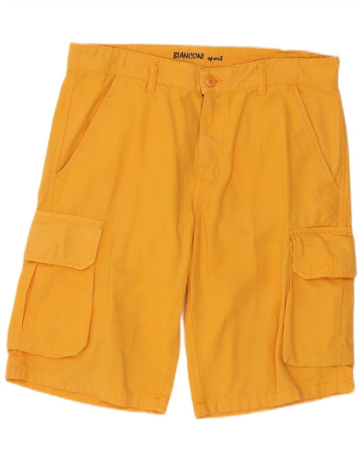 Męskie spodenki cargo w stylu vintage IT 48 Medium W34 Żółta bawełna