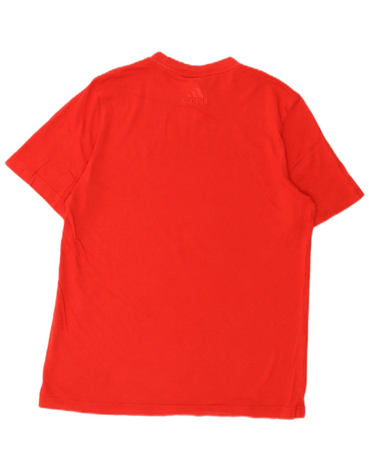 Męski T-shirt z grafiką ADIDAS, mały, czerwony, bawełniany