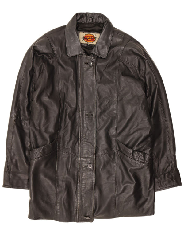Damski płaszcz skórzany Gapelle oversize UK 18 XL, czarny