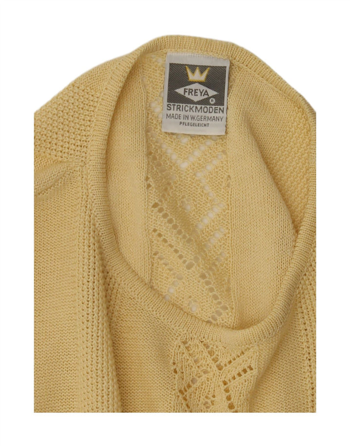 FREYA Womens Oversized Crew Neck Jumper Sweater EU 42 Large Yellow Vintage Freya and Second-Hand Freya from Messina Hembry 