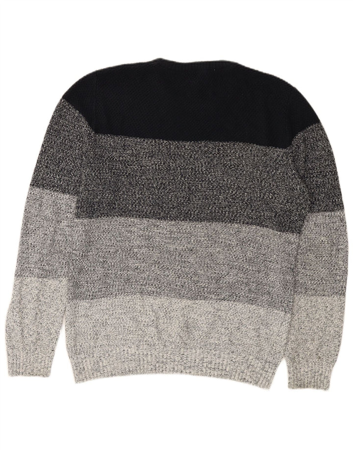 Męski sweter Richmond z okrągłym dekoltem, duży, wielokolorowy, bawełniany w paski
