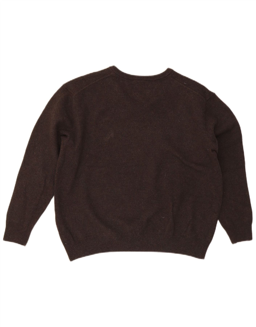 Męski sweter Lacoste z dekoltem w kształcie litery V, rozmiar 7, 2XL, brązowa wełna