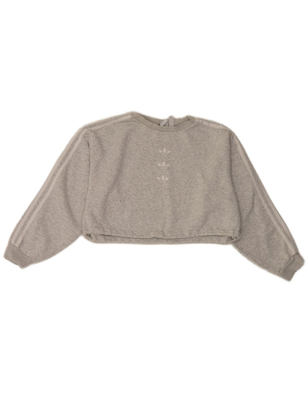 Damska bluza Adidas Crop Oversize Jumper UK 10 Small Grey Flecked