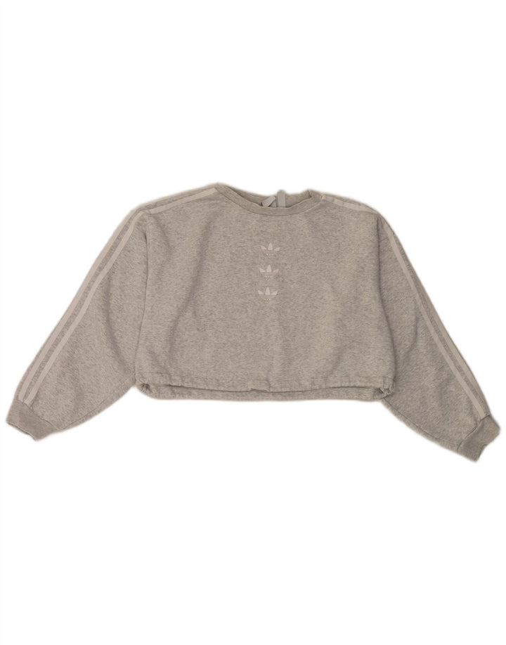 Damska bluza Adidas Crop Oversize Jumper UK 10 Small Grey Flecked