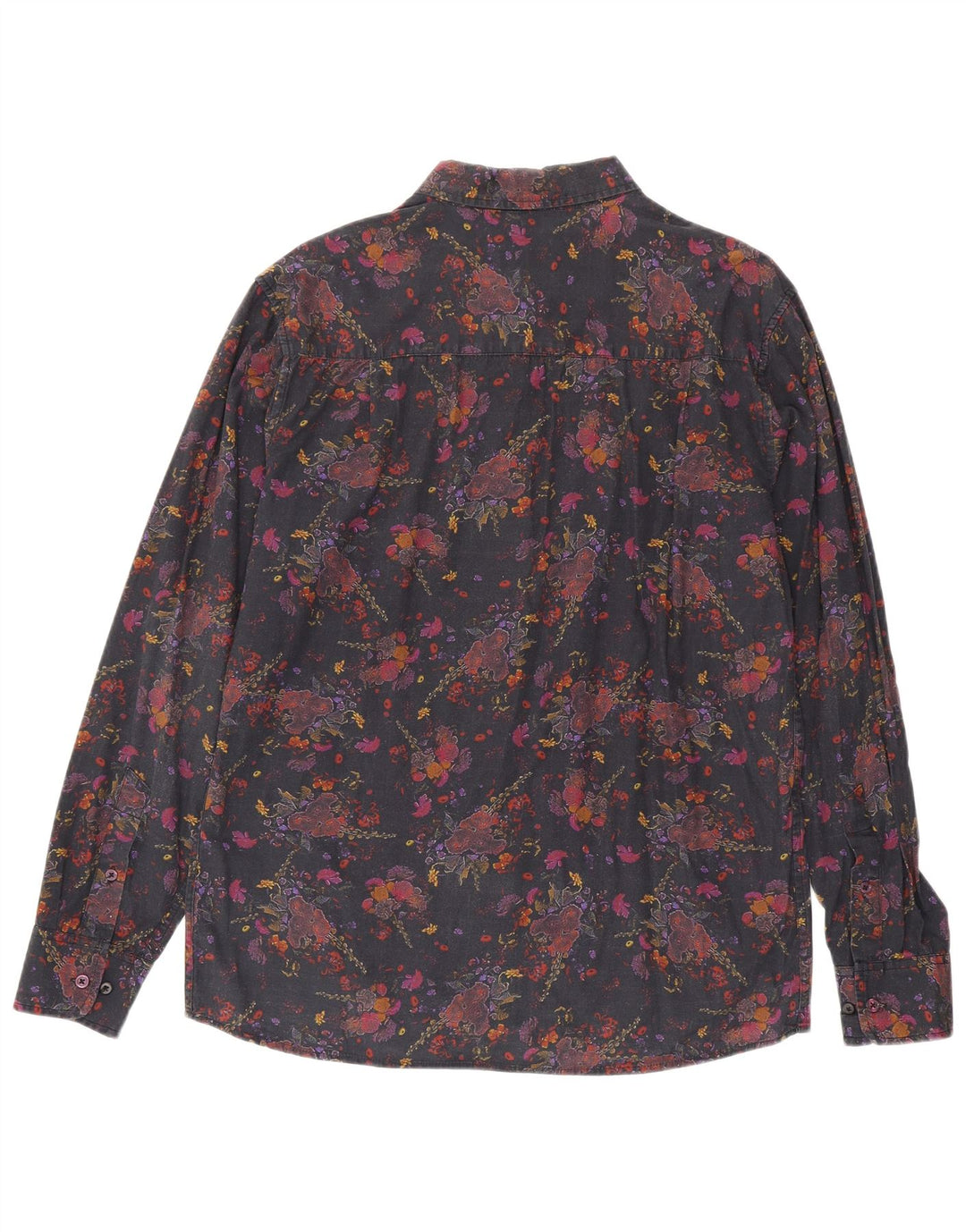 Koszula męska w stylu vintage, duża, czarna, bawełniana w kwiaty