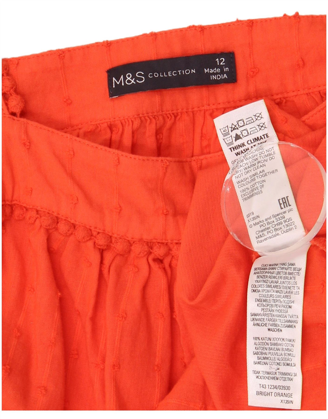 Marks & Spencer Damska bluzka bez rękawów UK 12, średnia, pomarańczowa w cętki