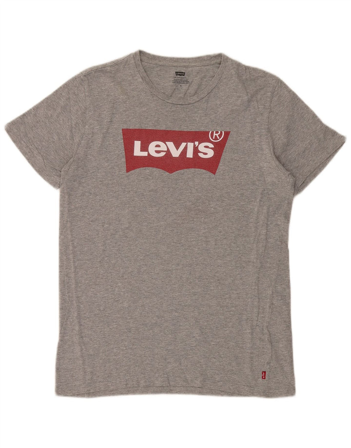 Męska koszulka z grafiką Levi's, średnia szara bawełna